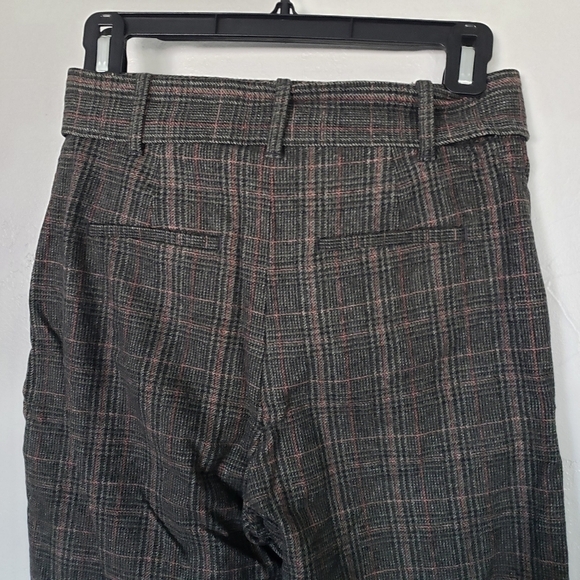 Wilfred Women's 2 World Blend Dress Pants High Rise Black White Plaid Bow Waist - Picture 4 of 7